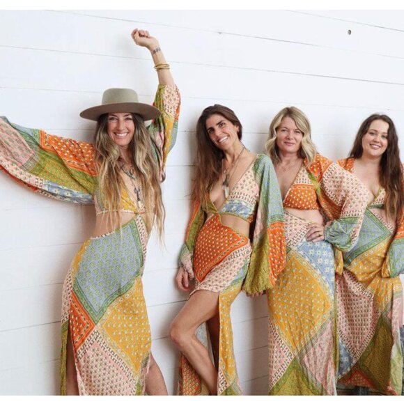 Jen's Pirate Booty Sonora Dress Daydream Patchwork Cut Out Boho Maxi Size M EUC - Picture 16 of 16